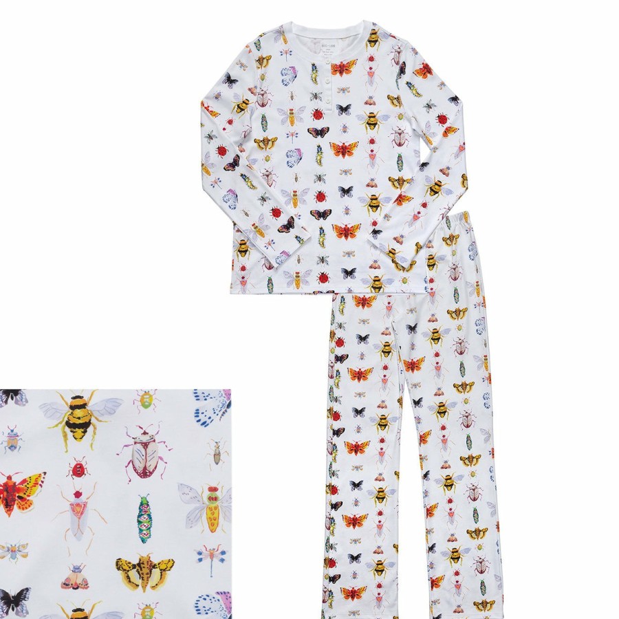 Clothing & Accessories HART + LAND | Women'S Organic Pima Cotton Pj Set - Bugs