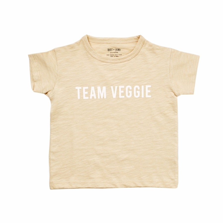 Clothing & Accessories HART + LAND Tops | Baby/Toddler/Big Kid Organic Short Sleeve Graphic Tee- Team Veggie