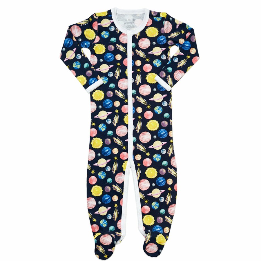 Clothing & Accessories HART + LAND | Baby/Toddler Organic Pima Cotton Footed Bodysuit Pj- To The Moon And Back