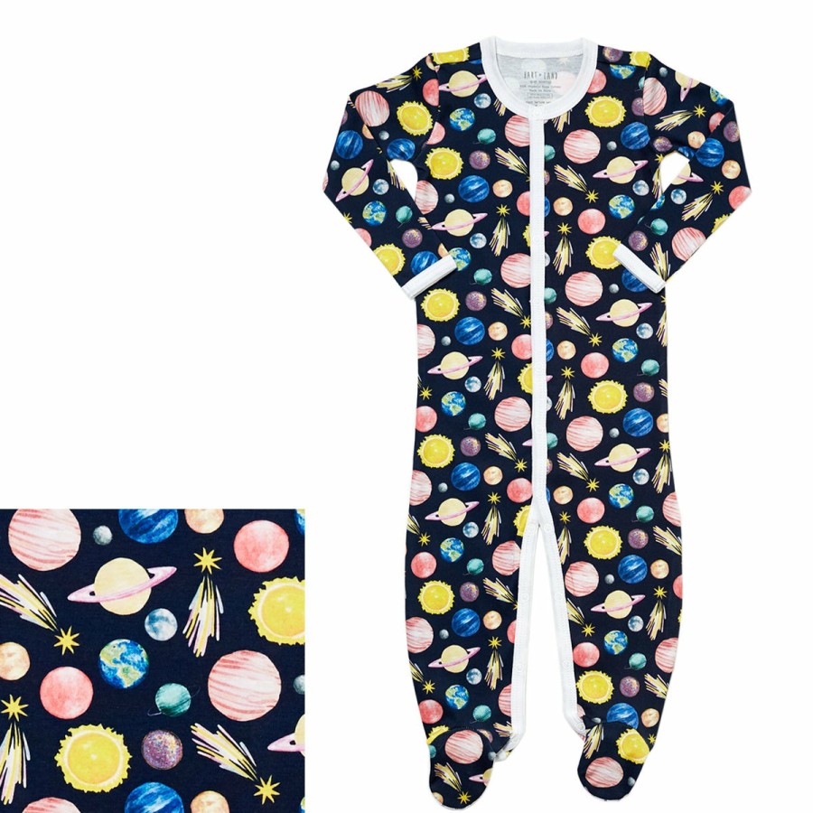 Clothing & Accessories HART + LAND | Baby/Toddler Organic Pima Cotton Footed Bodysuit Pj- To The Moon And Back