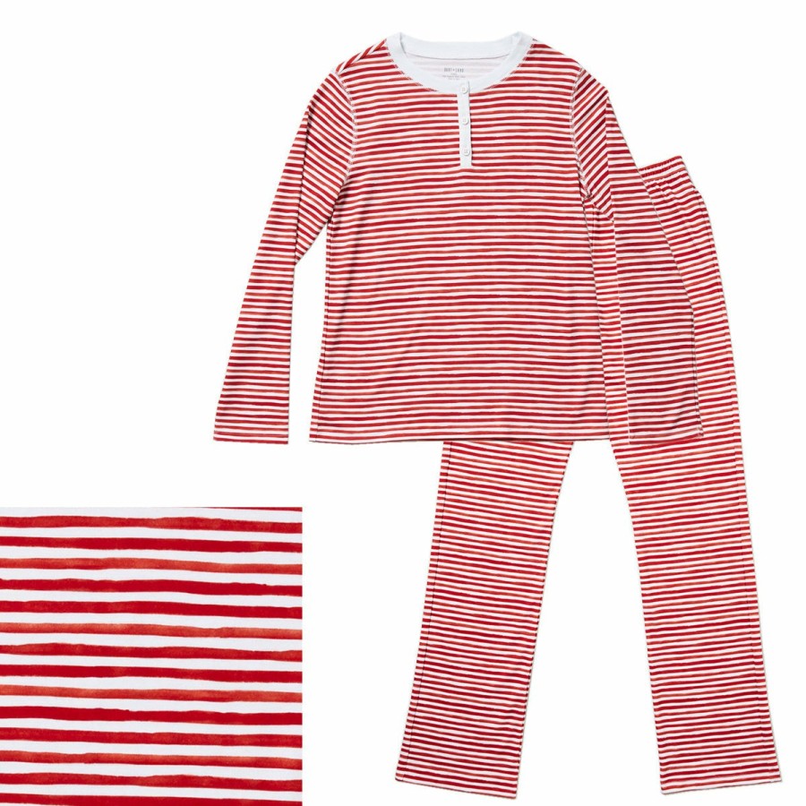 Clothing & Accessories HART + LAND | Women'S Organic Pima Cotton Pj Set - Painted Stripes