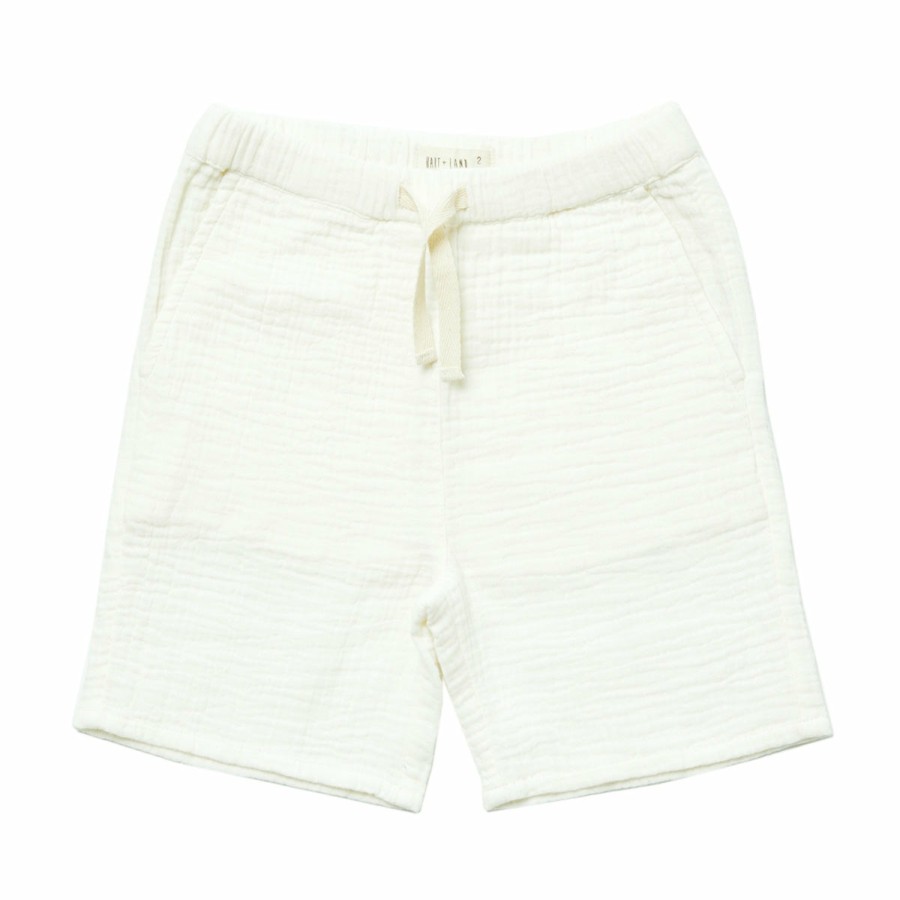 Clothing & Accessories HART + LAND Bottoms | Toddler/Big Kid Organic Solid Muslin Bermuda Short