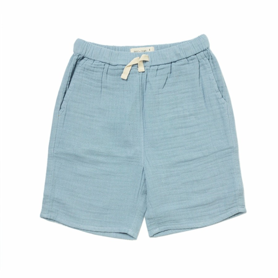 Clothing & Accessories HART + LAND Bottoms | Toddler/Big Kid Organic Solid Muslin Bermuda Short