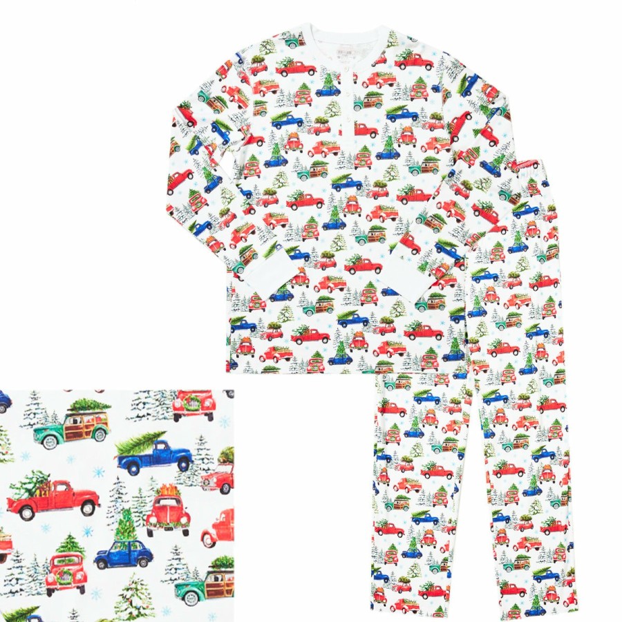 Clothing & Accessories HART + LAND | Men'S Organic Pima Cotton Pj Set - Christmas Tree Farm