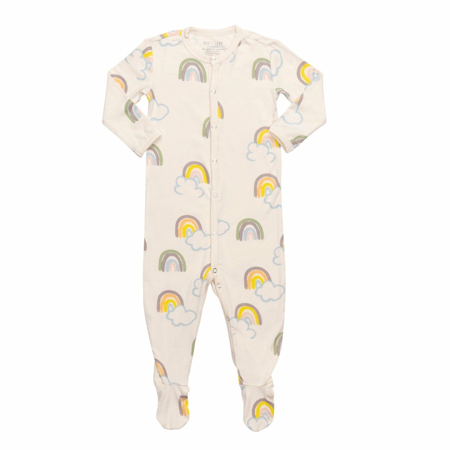 Clothing & Accessories HART + LAND Pajamas | Baby/Toddler Bamboo Footed Bodysuit- Rainbows