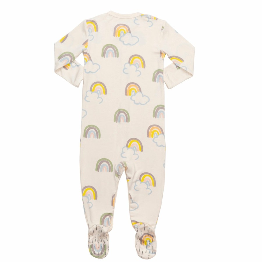 Clothing & Accessories HART + LAND Pajamas | Baby/Toddler Bamboo Footed Bodysuit- Rainbows