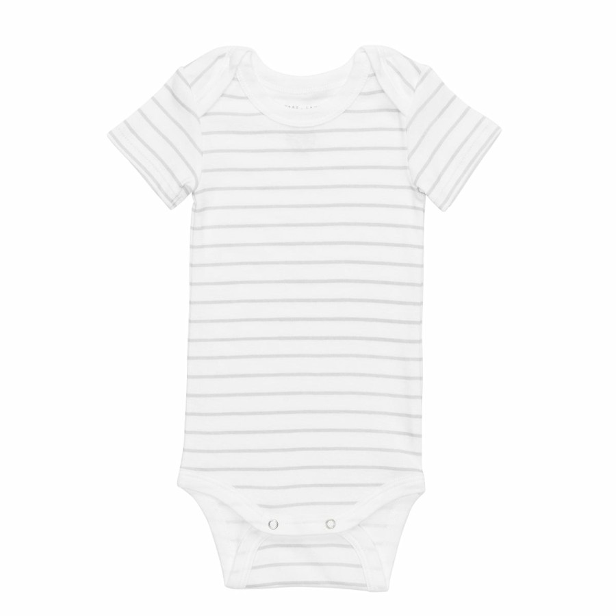 Clothing & Accessories HART + LAND Onesies & Rompers | Baby/Toddler Organic Short Sleeve Lap Shoulder Bodysuit - Stripe