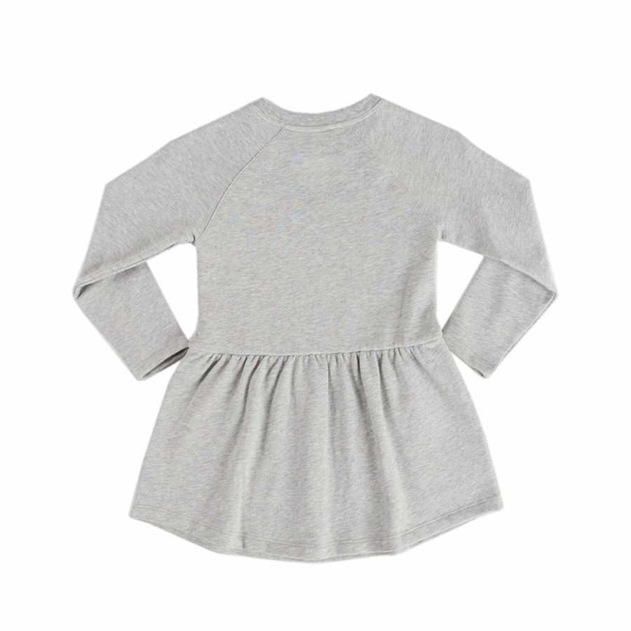 Clothing & Accessories HART + LAND Dresses & Bubbles | Toddler/Big Kid Organic Solid Long Sleeve Dress