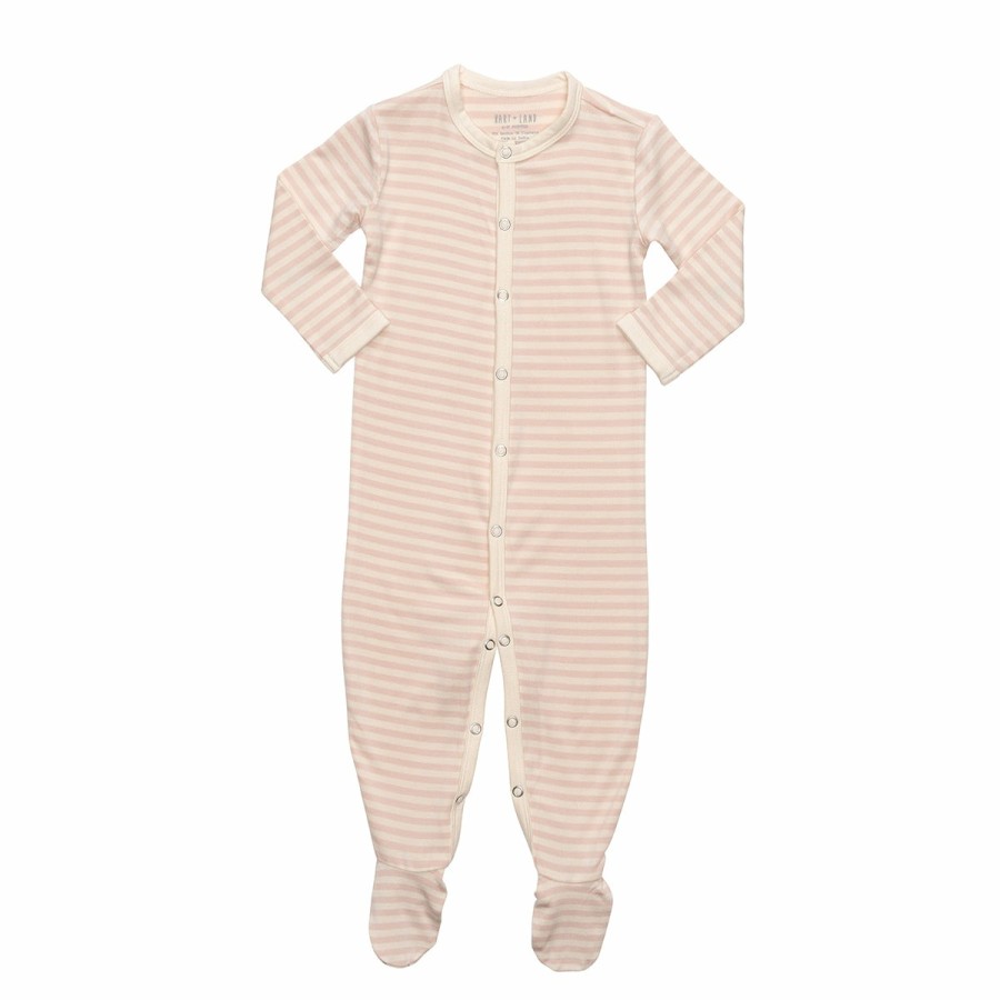 Clothing & Accessories HART + LAND Pajamas | Baby/Toddler Bamboo Footed Bodysuit- Simple Stripe