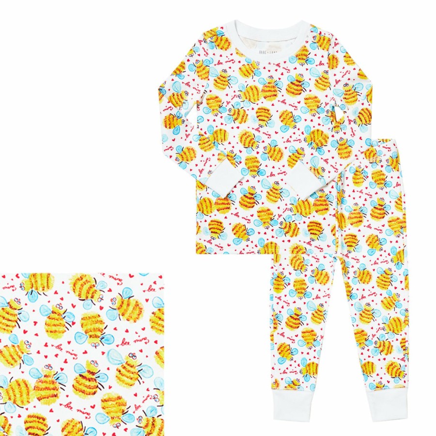 Clothing & Accessories HART + LAND | Toddler/Big Kid Organic Pima Cotton Pj Set - Bee Mine