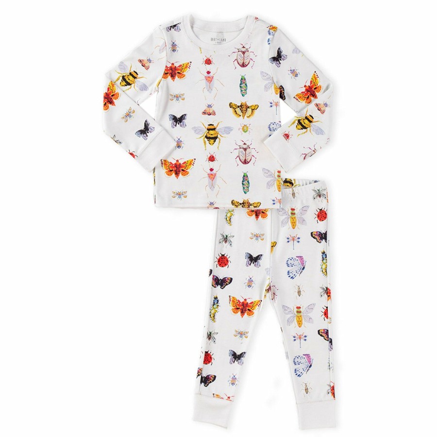 Clothing & Accessories HART + LAND | Toddler/Big Kid Organic Pima Cotton Pj Set - Bugs