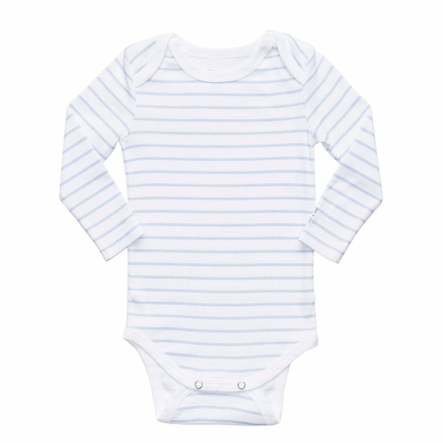 Clothing & Accessories HART + LAND Onesies & Rompers | Baby/Toddler Organic Long Sleeve Lap Shoulder Bodysuit - Stripe