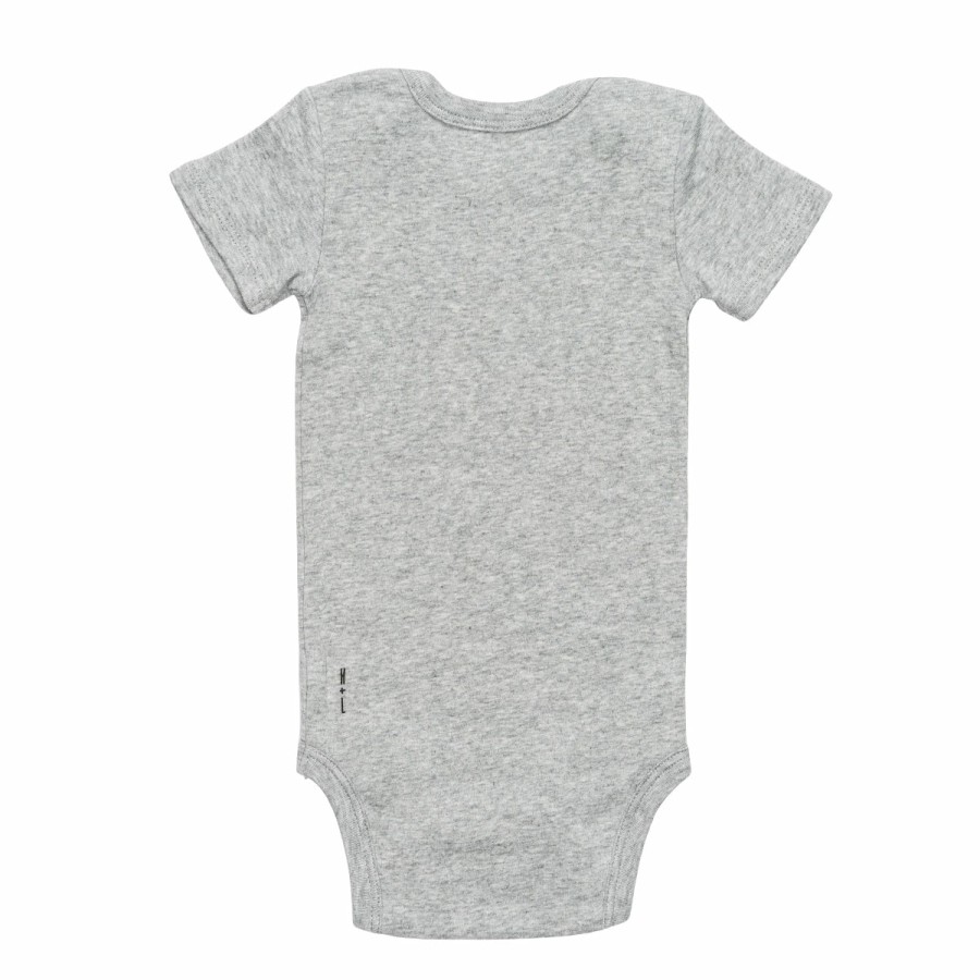 Clothing & Accessories HART + LAND Onesies & Rompers | Baby/Toddler Organic Solid Short Sleeve Lap Shoulder Bodysuit