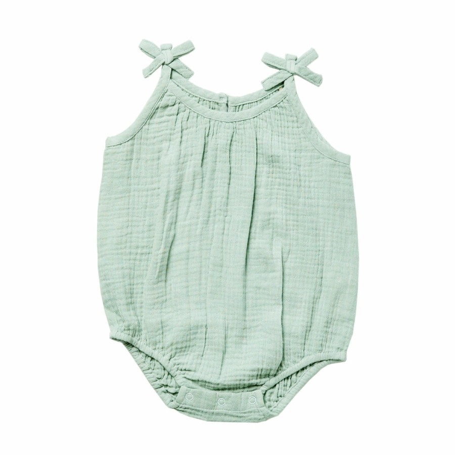 Clothing & Accessories HART + LAND Dresses & Bubbles | Baby/Toddler Organic Solid Muslin Tie Strap Bubble