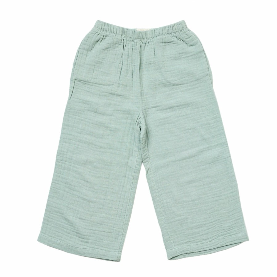 Clothing & Accessories HART + LAND Bottoms | Toddler/Big Kid Organic Solid Muslin Crop Pant