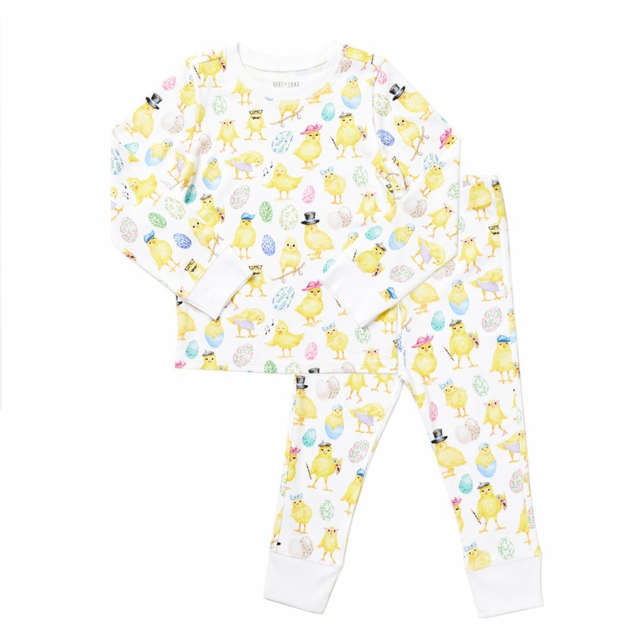 Clothing & Accessories HART + LAND | Toddler/Big Kid Organic Pima Cotton Pj Set - Easter Chicks