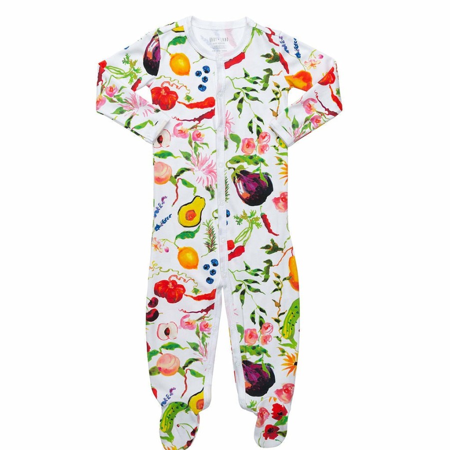 Clothing & Accessories HART + LAND | Baby/Toddler Pima Cotton Footed Bodysuit Pj - Farmers Market