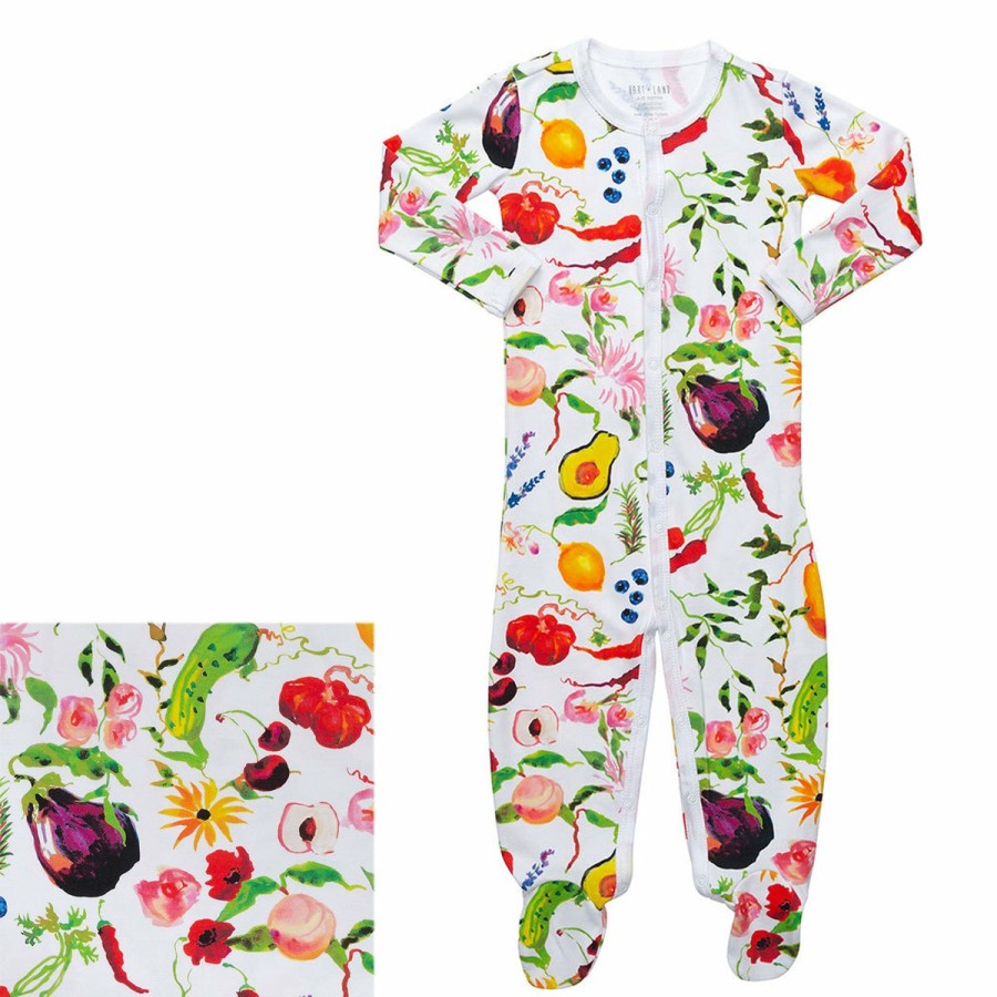 Clothing & Accessories HART + LAND | Baby/Toddler Pima Cotton Footed Bodysuit Pj - Farmers Market